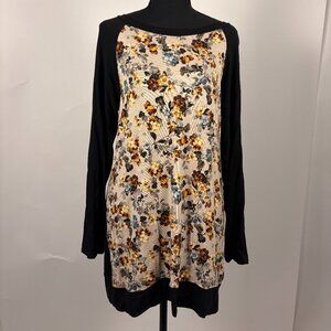 Cool Melon | Floral Long Sleeve Shirt | XL | Tunic Length